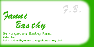 fanni basthy business card